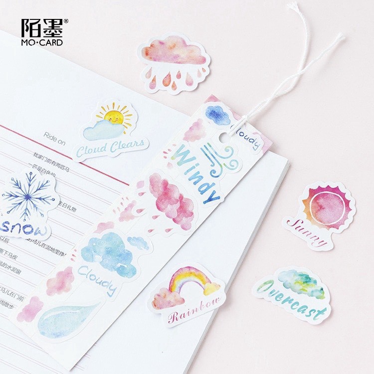 45 pcs Stickers WEATHER Deco Diary DIY ScrapBook Planner Bujo  Journal-stiker lucu murah aesthetic