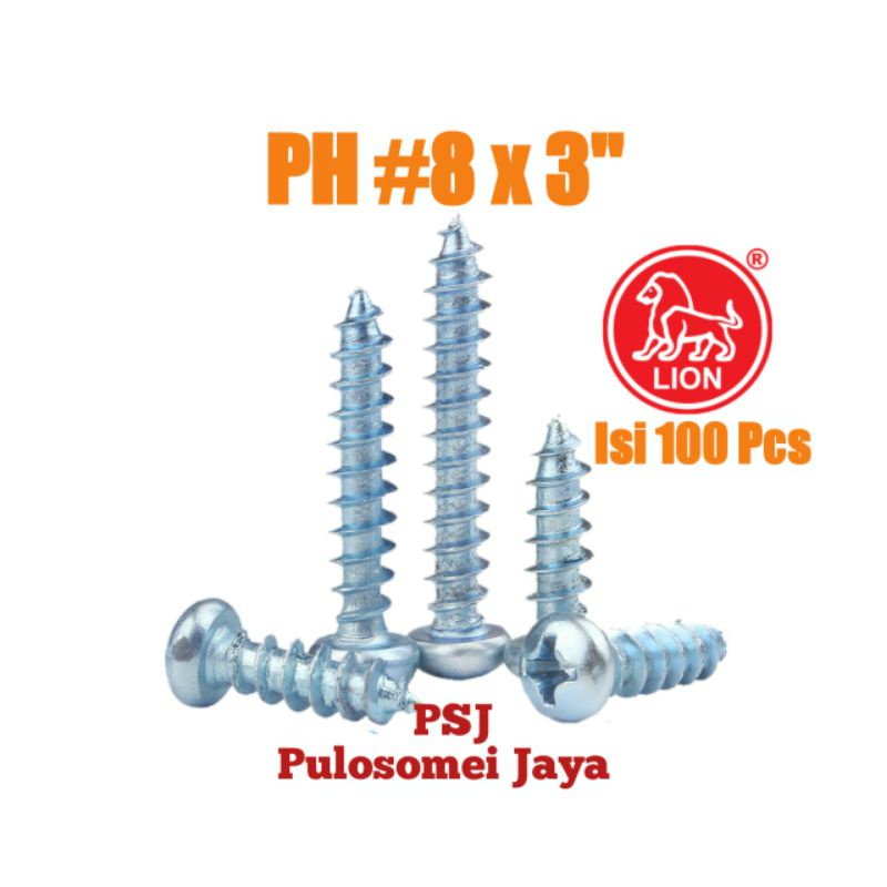 Sekrup PH 8 x 3 Sekrup Tapping P+AB 8 x 3 Tapping Screw