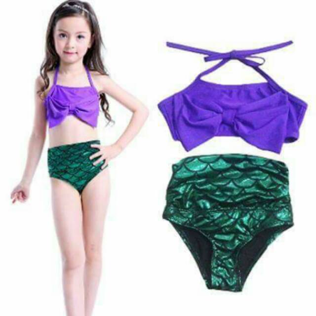 Baju renang anak PEREMPUAN Bikini Swimsuit Marine Fish Set 2in1 (top,celana)