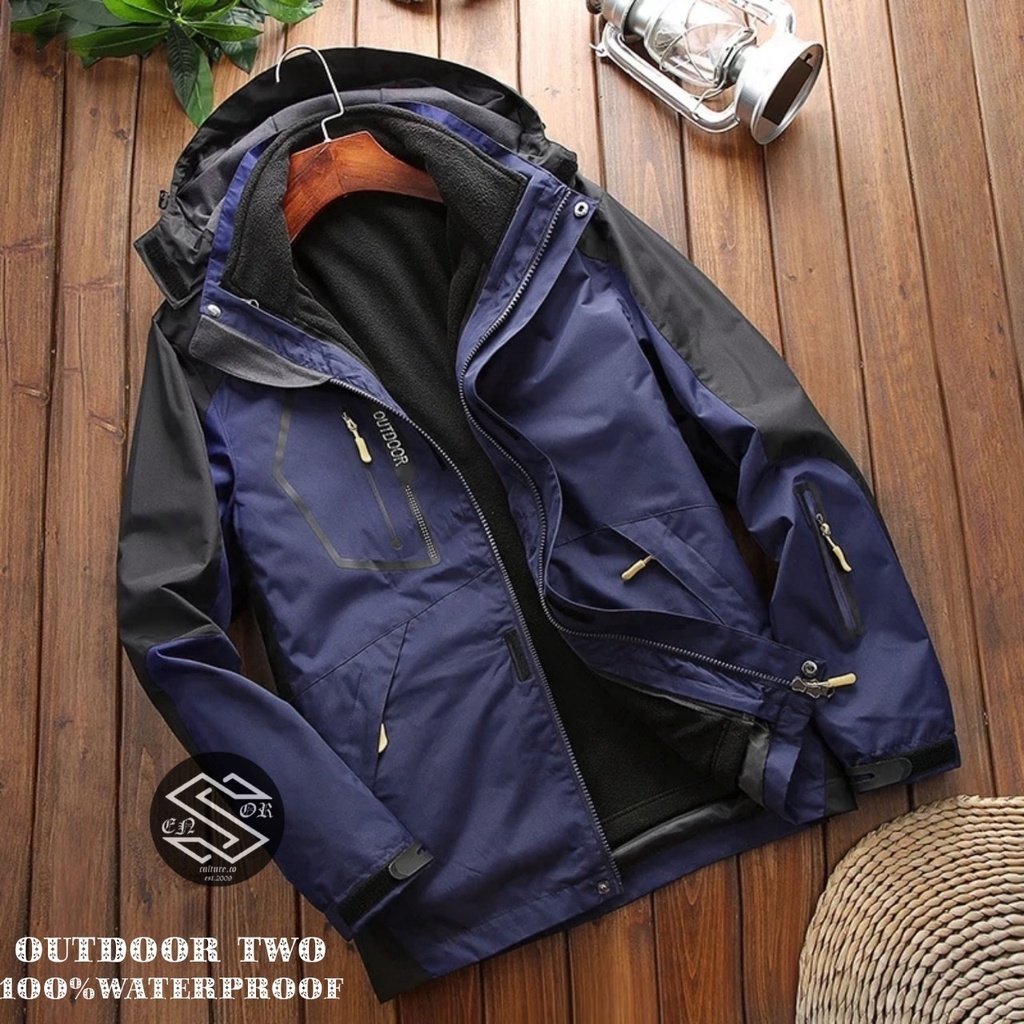 TURUN HARGA ! JAKET OUTDOOR HOODIE SENSOR / JAKET GUNUNG PRIA PARASUT WATERPROOF ANTI AIR