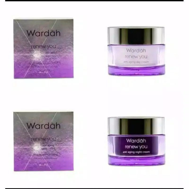 WARDAH RENEW YOU ANTI AGING DAY&NIGHT CREAM POT KRIM SIANG MALAM