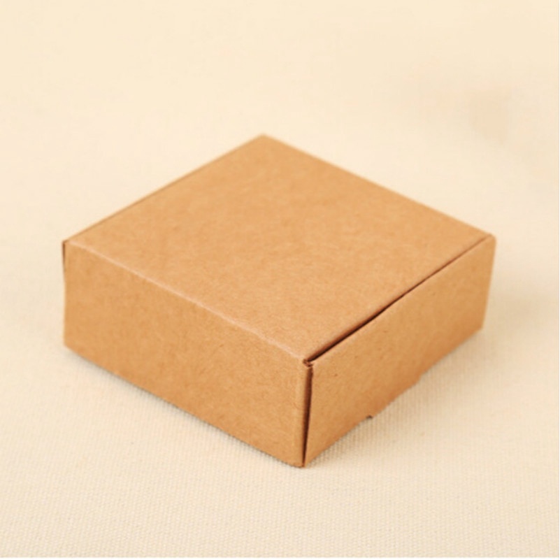 50pc Cardboard Mini Box SIZE 5.5cmx5.5cmx2.5cm DIY Kraft Paper Box Soap Box Jewelry Packing Gift Box