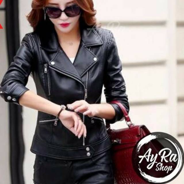 Jaket Wanita Kulit Elegant Pink ARL 033 Silverstone RFLA Ariel Noah Sintetis 90 mirip Kulit