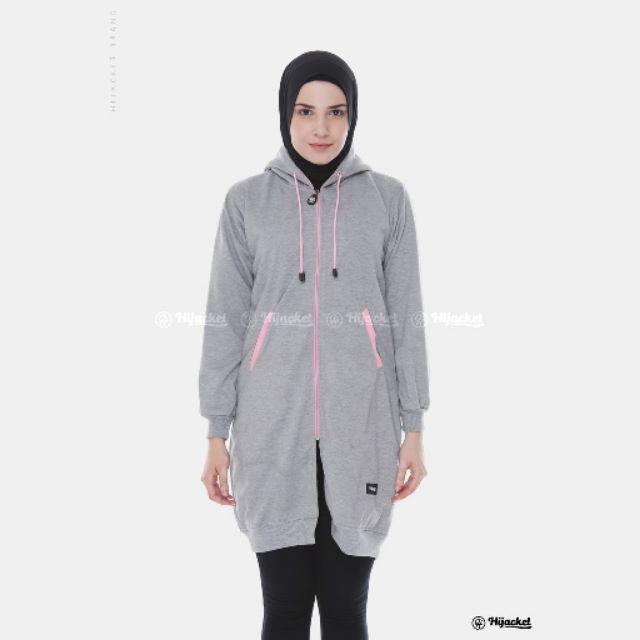 ⭐BUT 1 GET 2 GIFT⭐ HIJACKET® ORIGINAL BASIC GREY SERIES JAKET MUSLIMAH WANITA SYARI-GREY BABY PINK