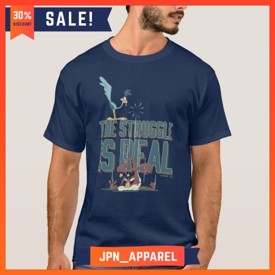 Kaos Premium The Struggle Is Real ROAD RUNNER™ & Wile E. Coyote 100% cotton combed