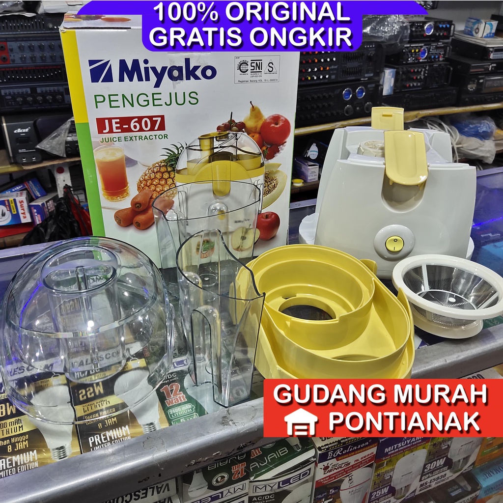 Miyako Juicer JE-607 pelumat penghalus buah dengan ampas terpisah