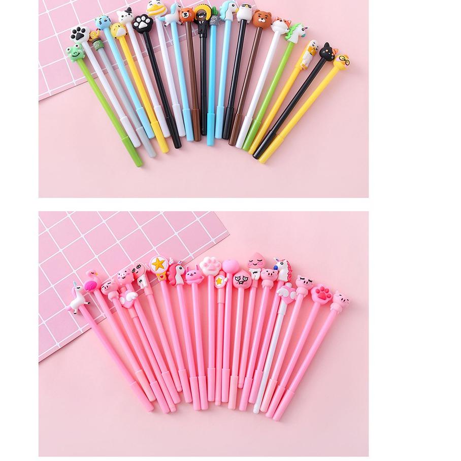 

㊤ MOLAMOLA HL0078 Pena Karakter Set Pouch Isi 20 Pcs Tempat Pensil Transparan Zipper Bag ㅚ