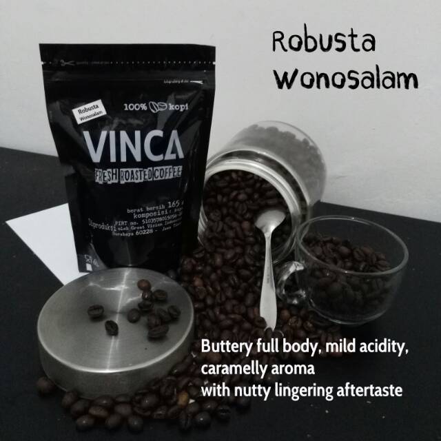 

Vinca kopi Robusta Wonosalam 165 gram