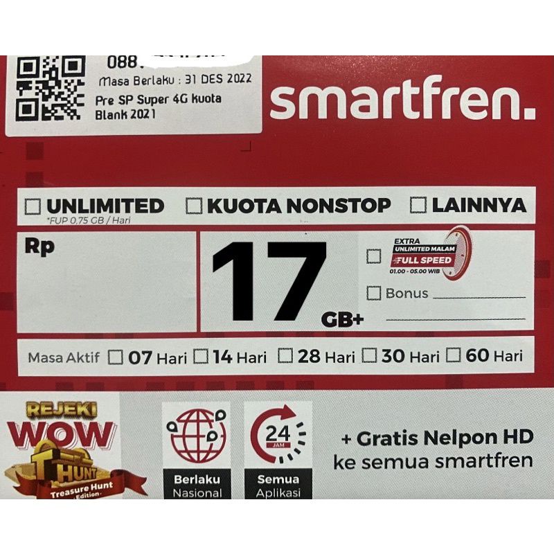 KARTU PAKET SMARTFREN 3GB SIAP PAKAI INTERNETAN Terbaru.