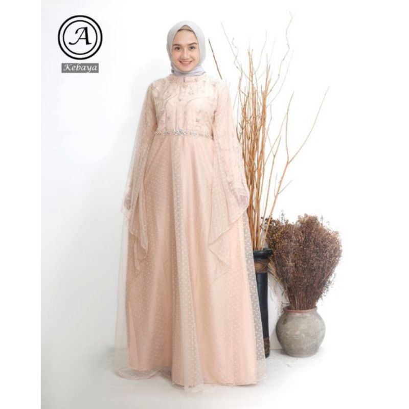 Gamis tulle muslim//gamis terbaruuu//dress tulle//gamis tulle modern