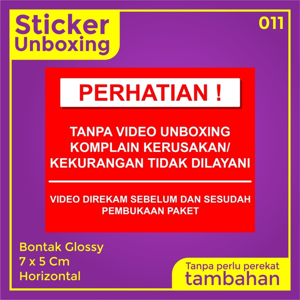 Stiker Video Unboxing / Stiker Unboxing / Sticker Fragile / Stiker Label Pengiriman-011