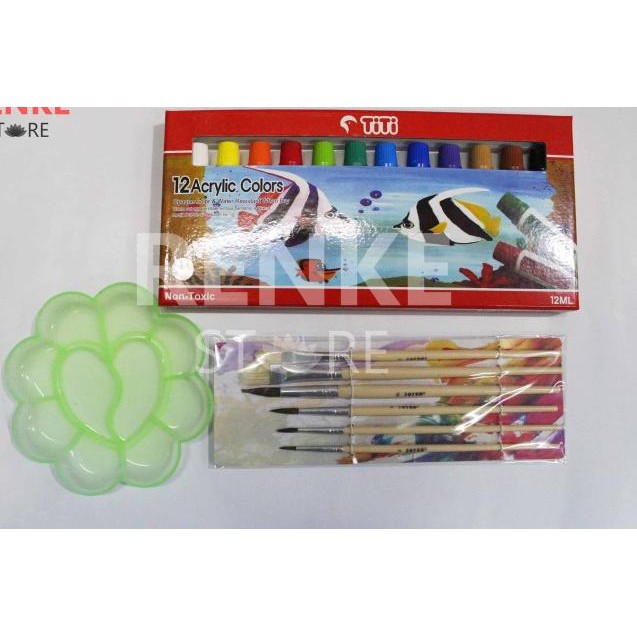 

Special Price-83 Paket Menggambar / Lukis - Cat Acrylic / Akrilik Titi Kuas Palet Set