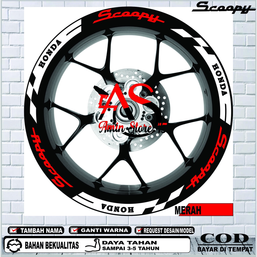 Stiker Velg Scoopy R12, Lis Stiker Variasi Velg Honda Scoopy R12