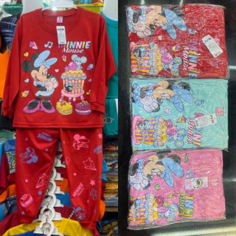 SETELAN KAOS LENGAN PANJANG ANAK MINNIE MOUSE