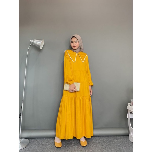 Midi Dress Katun Rayon Twill Premium Busui Ld 110