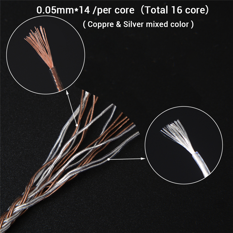 NICEHCK C16-5 16 Core Copper Silver Mixed Cable  3.5/2.5/4.4mm Plug MMCX/2Pin/QDC/NX7 Pin For BL-03 TRNCCAKZZSX TFZ QDC NX7 PRO