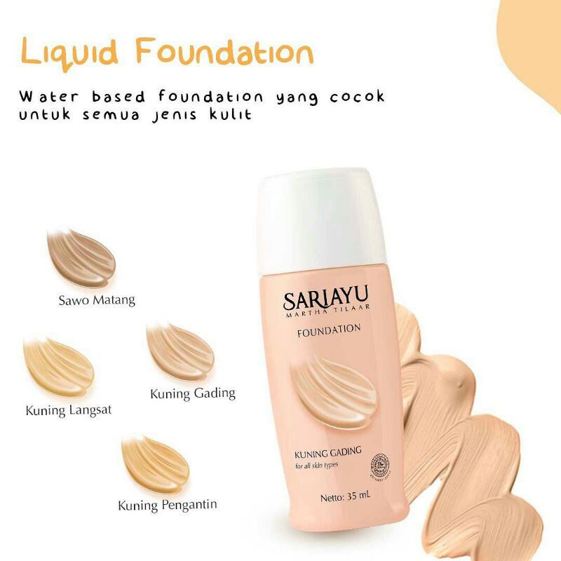 Sariayu Foundation 35gr - Kuning Langsat / Gading / Pengantin