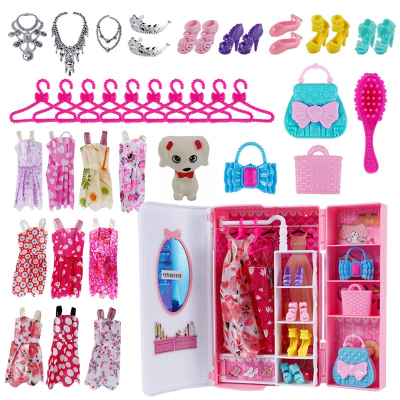 Mary 1set Lemari Anak Perempuan Mini Portable Barbies Meja Rias Plastik Games