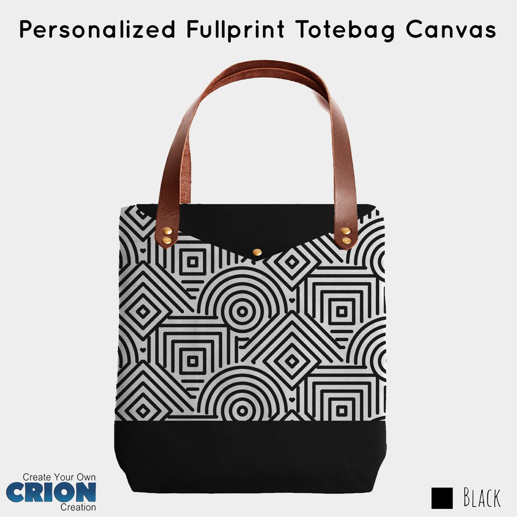 Personalized Fullprint Totebag Canvas - Abstract Line - By Crion