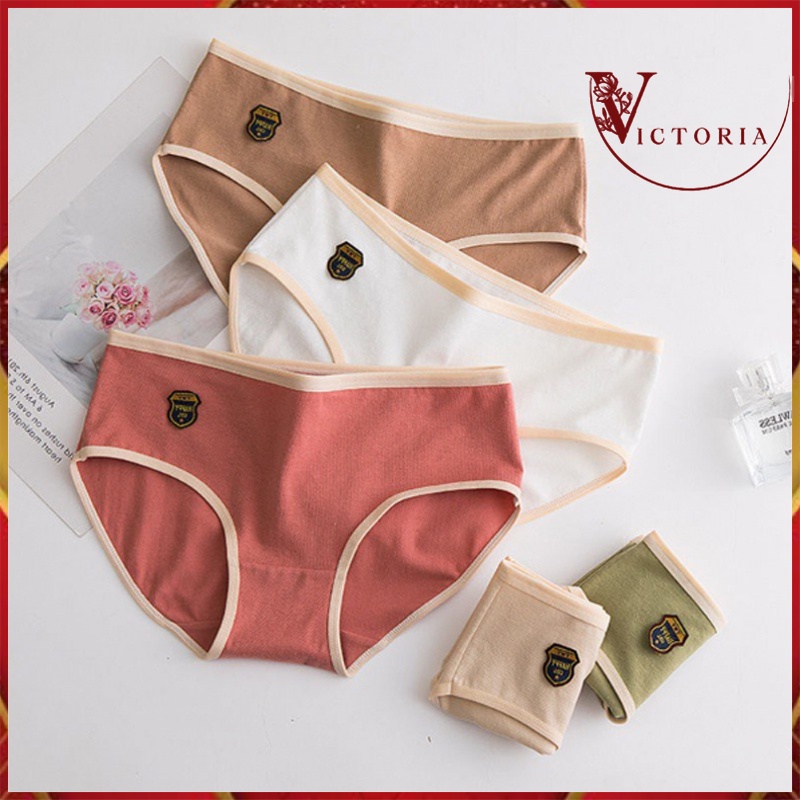 Victoria  Celana Dalam Fashion Wanita Impor Underwear Sempak Kolor Wanita Bahan Katun Halus Import 2029 C