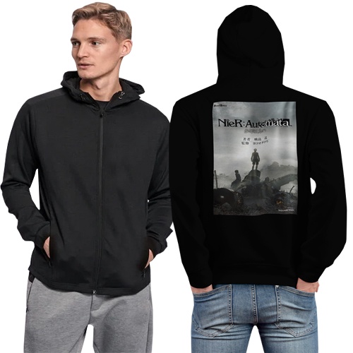 Jaket Hoodie Nier Automata Hoodie Ritsleting Hoodie Casual Unisex New Hoodie Zipper Bahan Katun baru
