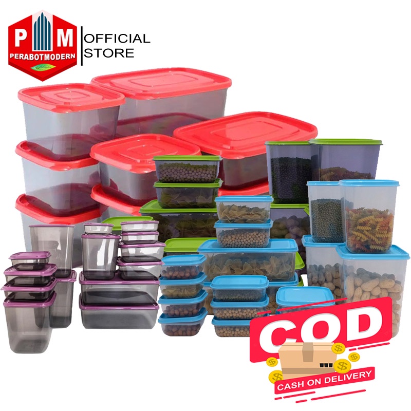 Toples Otaru Smoke Sealware Original Haha Production SET 14PCS / tempat penyimpanan dalam kulkas anti tumpah daging ikan ayam sapi kambing seafood udang cumi tidak bau amis plastik warna warni berbagai ukuran dari besar sampai kecil