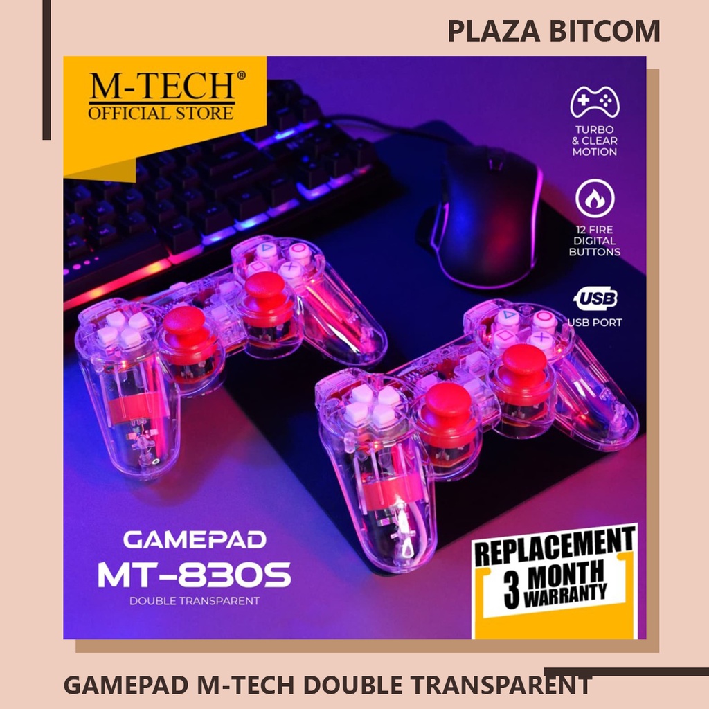 GAMEPAD M-TECH DOUBLE TRANSPARENT | BITCOM PLAZA