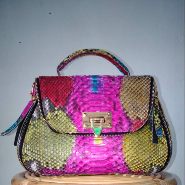 Tas Jinjing + Tali panjang selempang original kulit Ular