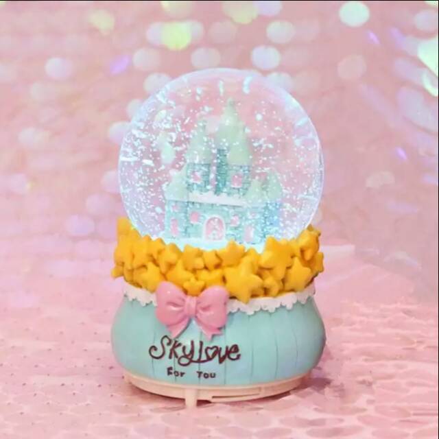 KOTAK MUSIK SNOWBALL JUMBO OTOMATIS MUSICBOX COUPLE EIFFEL UNICORN PONY HELLOKITTY FROZEN A HOLLAND