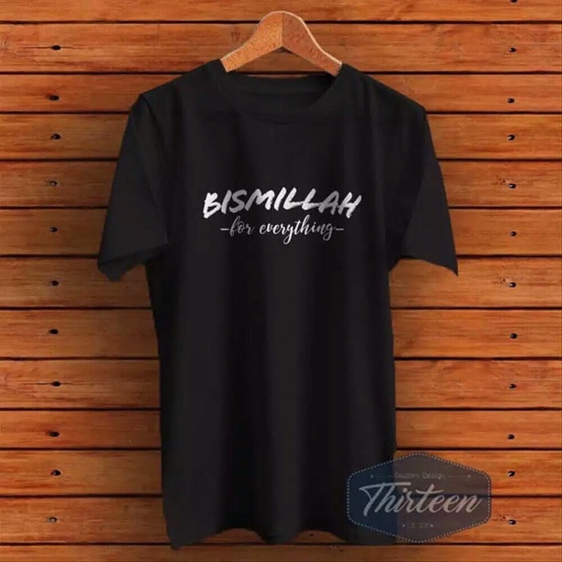 BISMILLAH KAOS DAKWAH BAJU T SHIRT PRIA WANITA COWOK CEWEK ISLAMI ISLAM ALZARA MURAH HITAM PRIA XL
