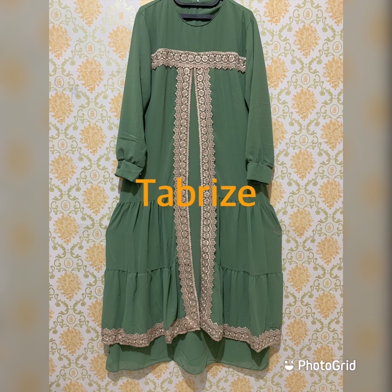 T-R Dress Ceruty Aplikasi Renda Terbaru 2022 / Malea Dress Maxi / Dress Renda Jumbo Wanita Terbaru / Dress Ceruty Polos /Dress Kondangan Aplikasi Renda / Dress Pesta Wanita Terbaru-1