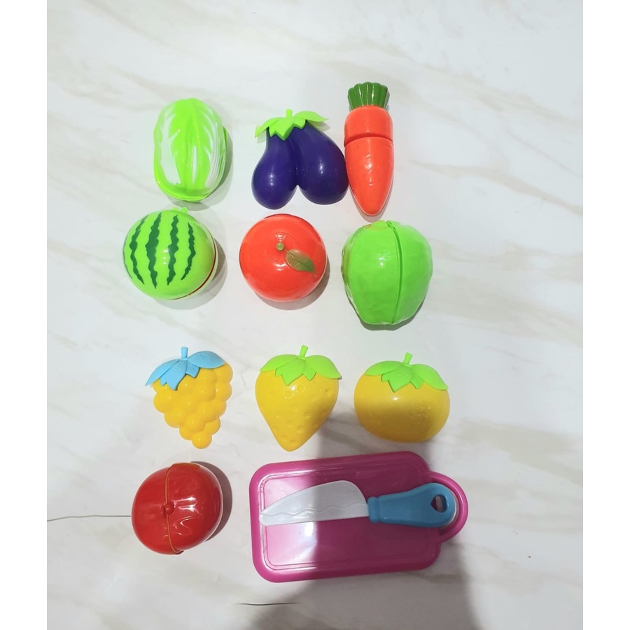 Lucky88toys ⭐⭐⭐⭐⭐Mainan Anak Perempuan Aneka Buah dan sayur potong isi 12 pcs