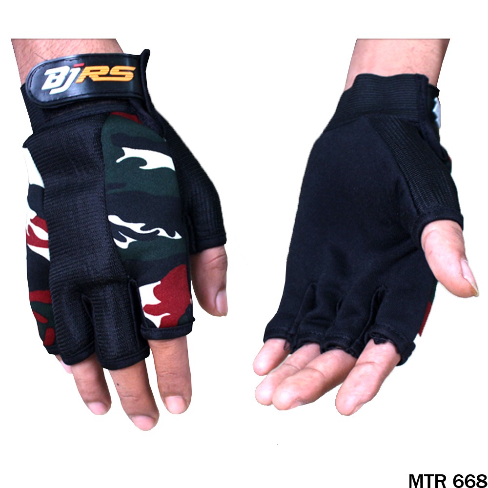 Sarung Tangan Motor Setengah Jari Army-MTR 668