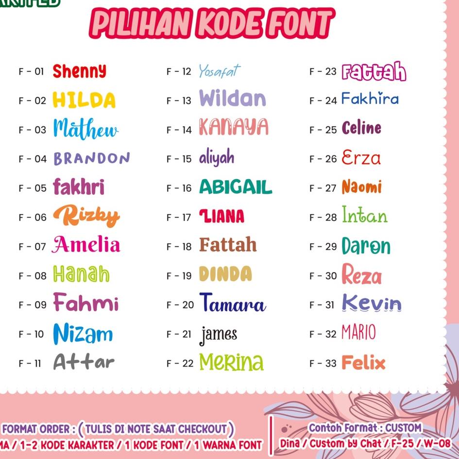 

Terjangkau - Stiker Nama Lucu Waterproof Bisa Custom Gambar Lain Isi Up To 20 - 25 pcs/set 시