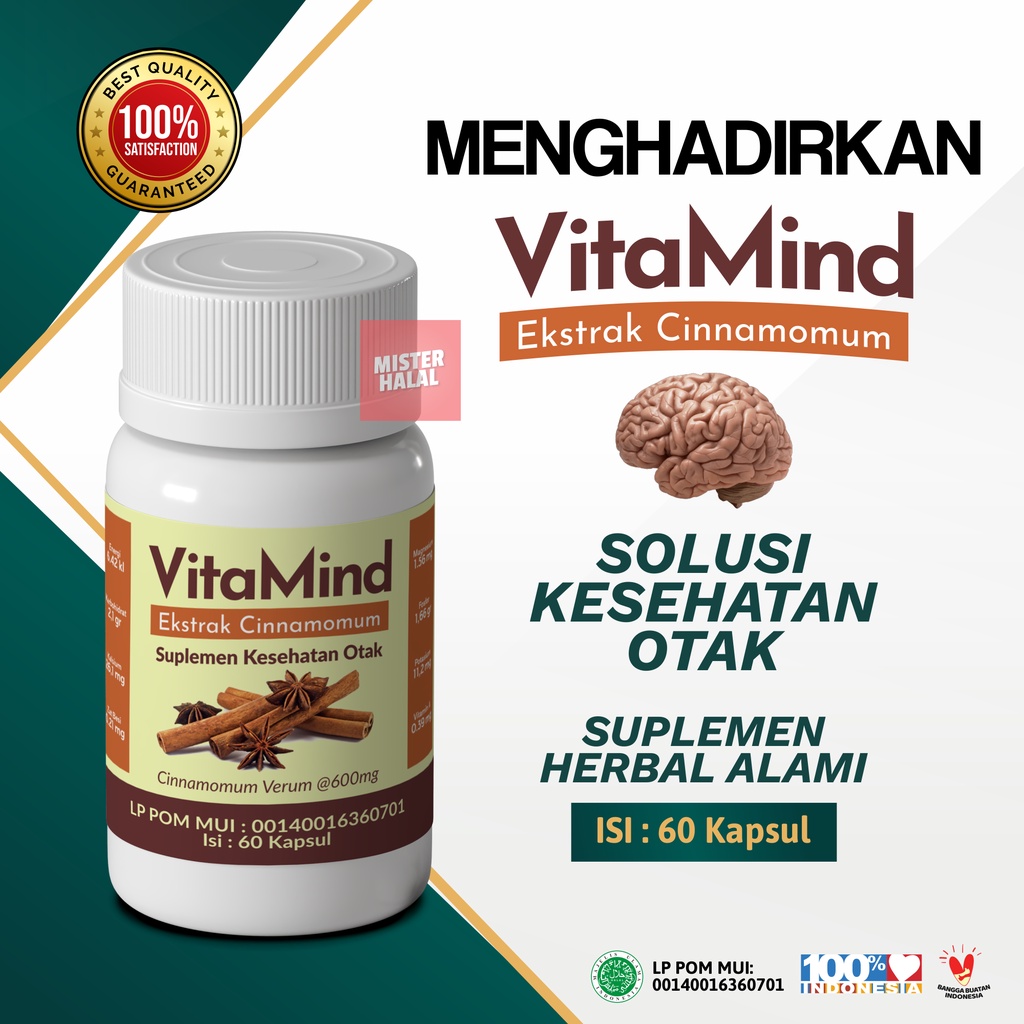 VITAMIND Solusi Masalah Otak, Kejang Kejang, Nutrisi Kecerdasan Otak Anak Obat Pertumbuhan Dan Daya Ingat Otak Anak Anak Remaja Dewasa Obat Herbal