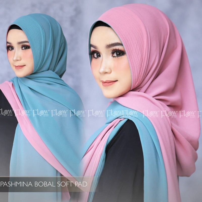 Hijab PASHMINA PED BOLAK-BALIK  2 Layer Ceruty Premium Babydoll