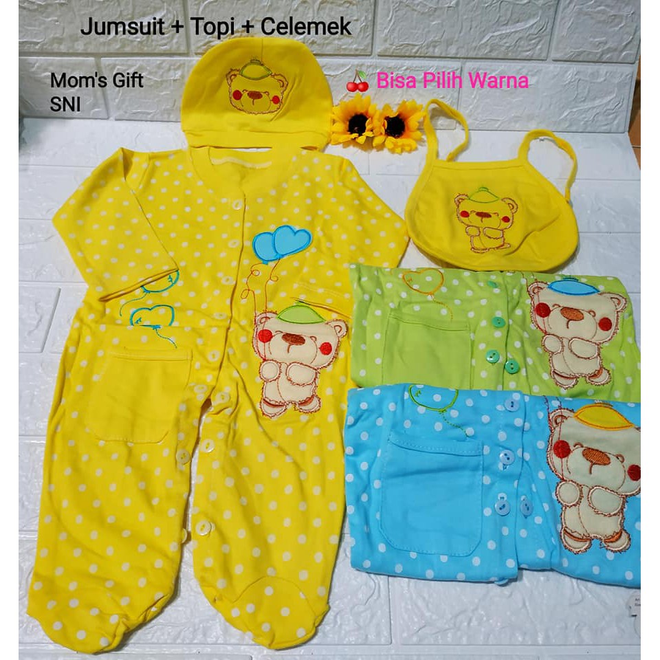 Jumsuit Sleepsuit Bayi + Topi + Celemek SNI Mom's Gift STL ET810 YRC