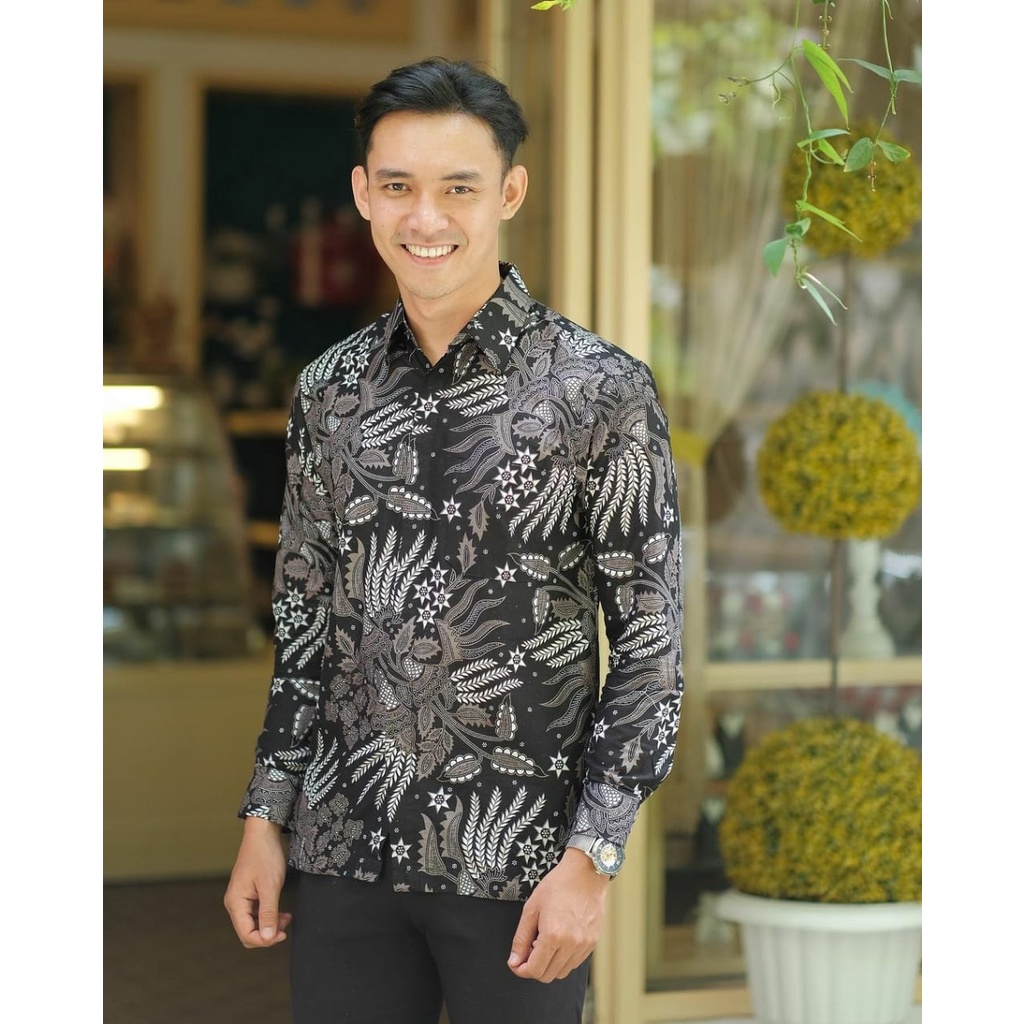 LUMBUNG BATIK | Batik Couple Bruklat Tille Azura Mini Blouse Silver free Selendang-7
