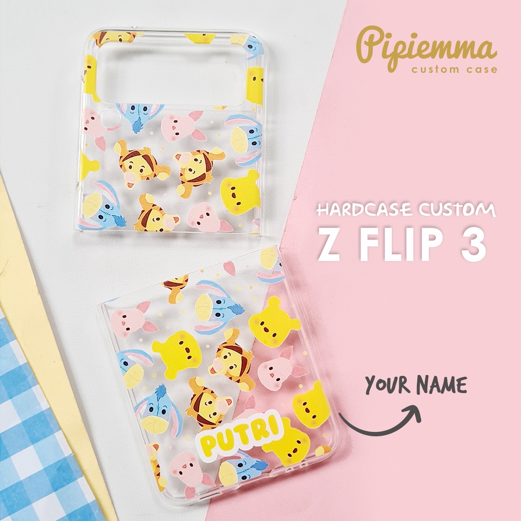 Samsung Z Flip 3 Hardcase Clear Custom Gambar Anti Kuning Casing Bening