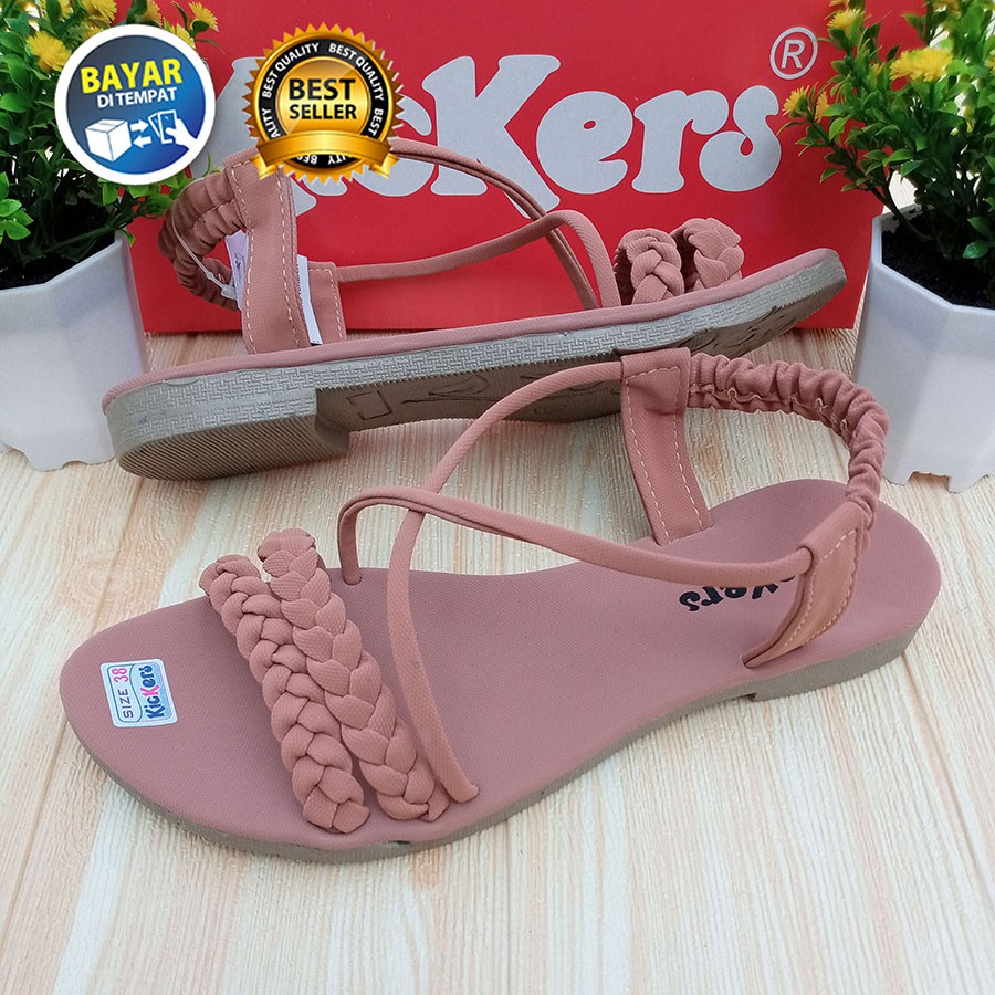 PROMO 4.4 MEGA SALE !! SANDAL WANITA SLIP ON LED MURAH SOL TREPES LENTUR NYAMAN DI KAKI / SAKIPO