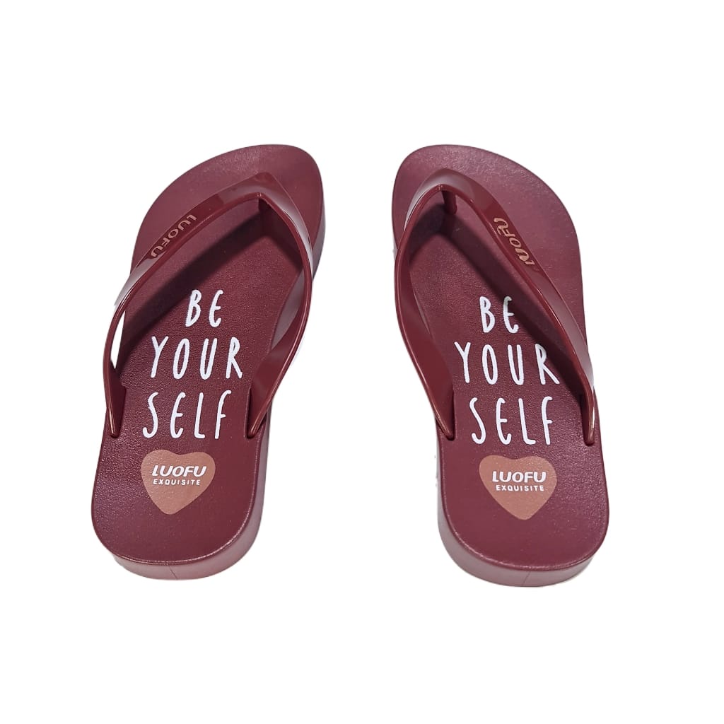 LUOFU ORIGINAL jelly sandal karet empuk murah jepit wanita import sendal cewek F2318E04S