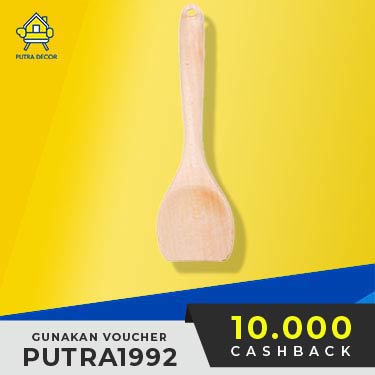 Sendok kayu, sendok peralatan makan dapur panjang 31 cm, Kayu beech