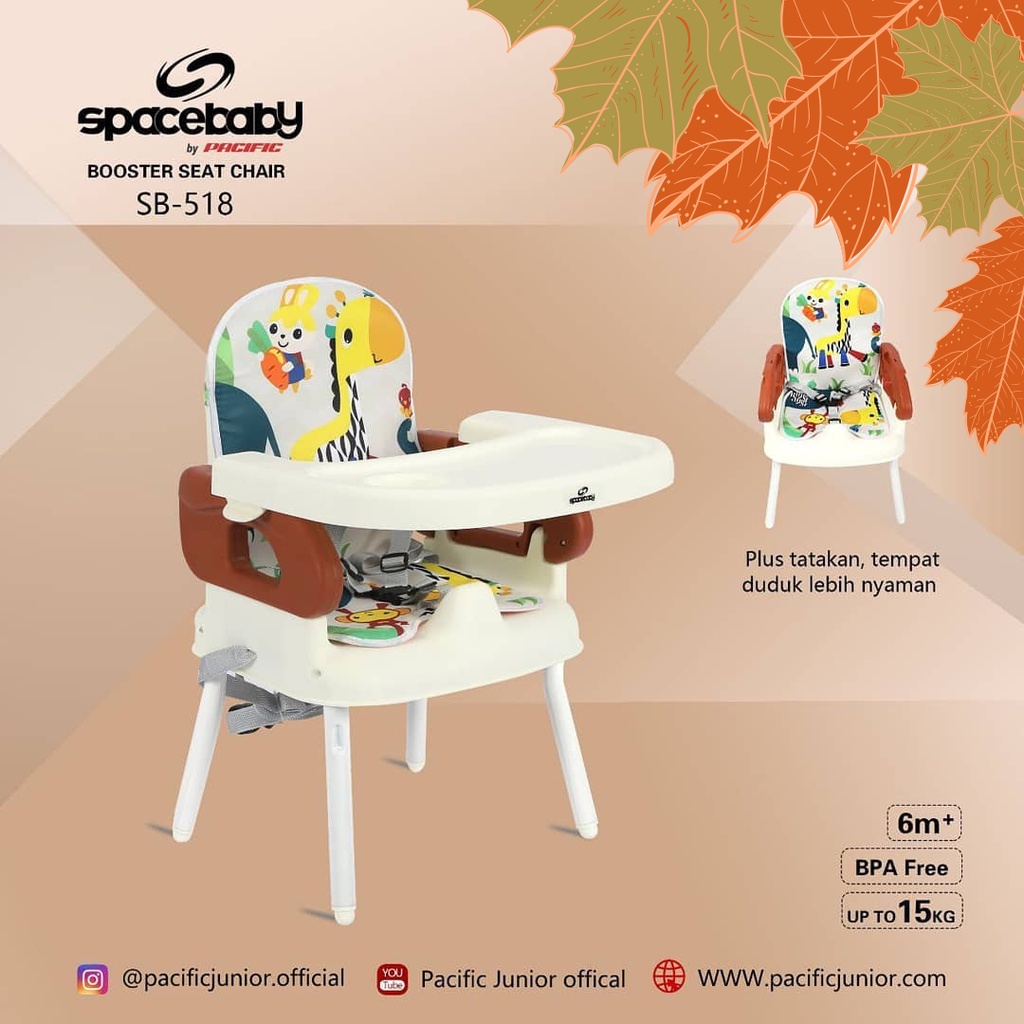 SPACE BABY BOOSTER SEAT CHAIR SB-518 Kursi Makan Anak SB 518 Spacebaby pink