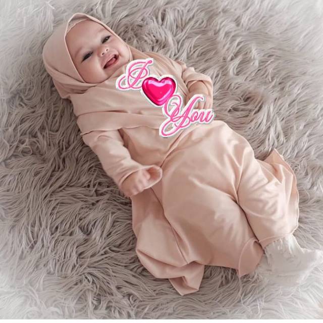 Gamis anak umur 6 bulan 1 thn 2 thn 3 thn bahan Jersey super free masker cantik