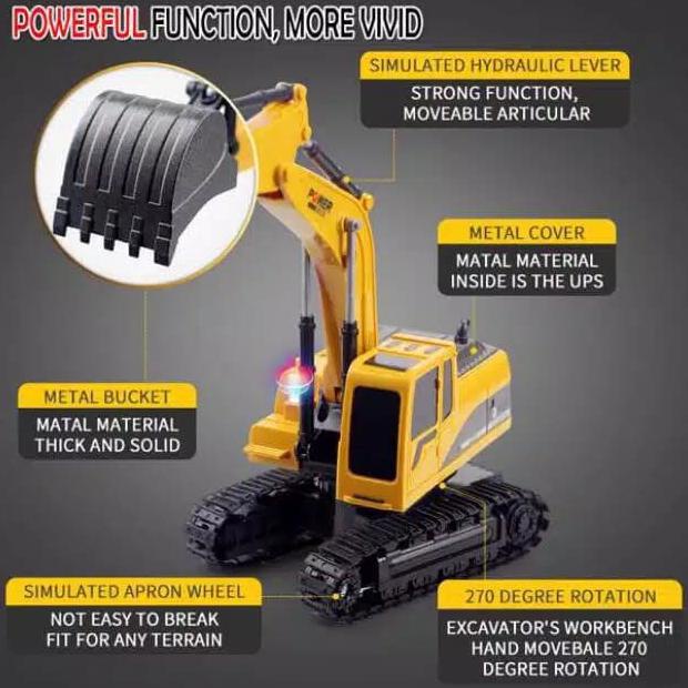 Mobil Rc Excavator Mainan Truck Beko 360 Remote Control Besi