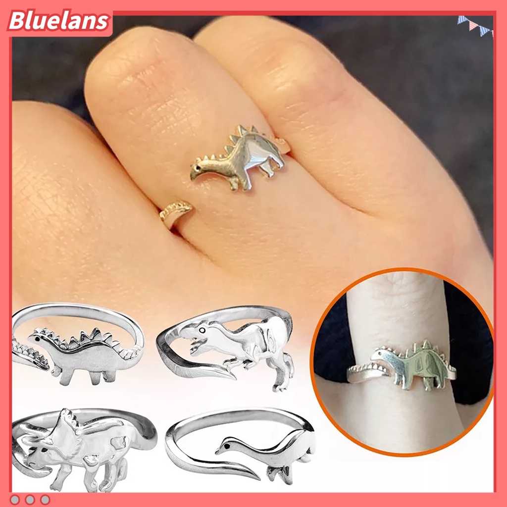 Cincin Model Terbuka Bahan Logam Dapat Disesuaikan Bebas Timbal Desain Dinosaurus Untuk Anak Perempuan