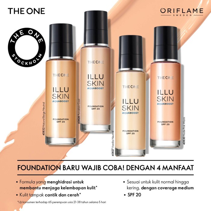 ❁GOOD DEAL❁ The One Illuskin Aquaboost Foundation SPF 20 - Foundation Wajah - Nude Pink Warm Oriflam