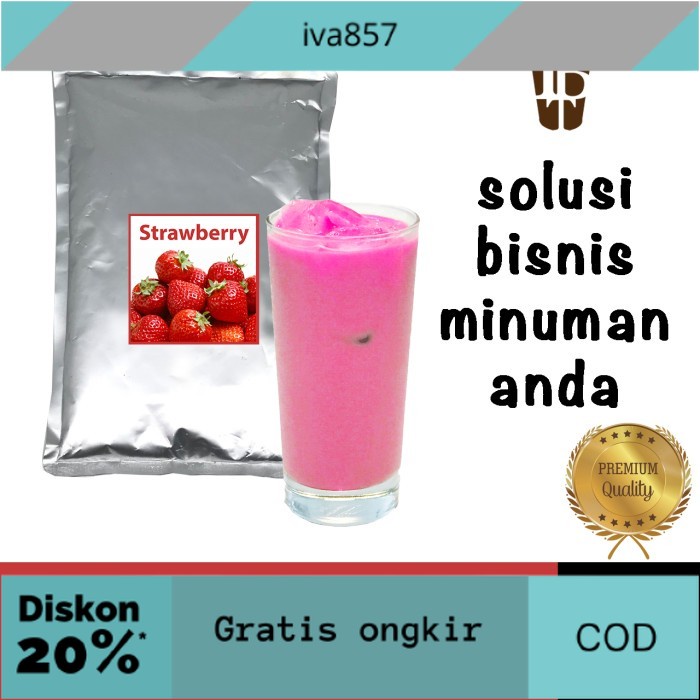 

PROMO Strawberry flavor drink powder. bahan minuman bubuk. kualitas bagus GRATIS ONGKIR