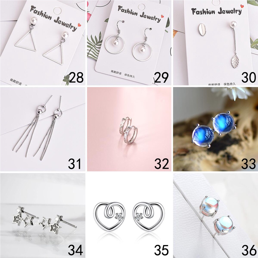 925 anting-anting perak murni, Busana sederhana, Anting-Anting wanita, Perhiasan Fashion Korea, Aksesoris telinga ED003