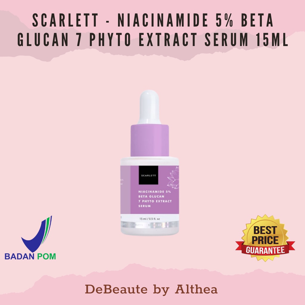 Scarlett Whitening Niacinamide 5% Beta Glucan 7 Phyto Extract Serum 15ml